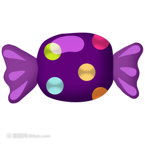 手繪卡通紫色糖果