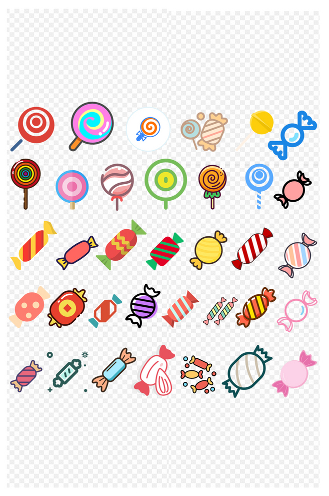 可愛卡通糖果圖標免扣元素
